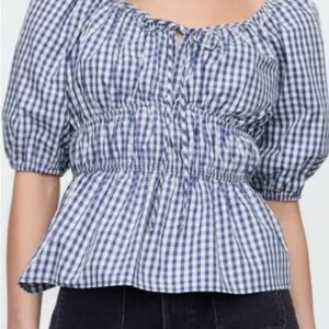 GAP Blue Checkered Women's Blouse